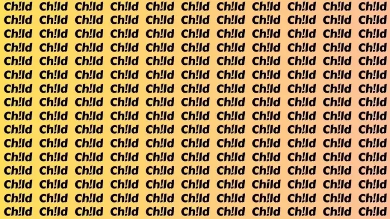 Optical Illusion Visual Test: If you have 50/50 Vision Find the Word Child in 17 Secs