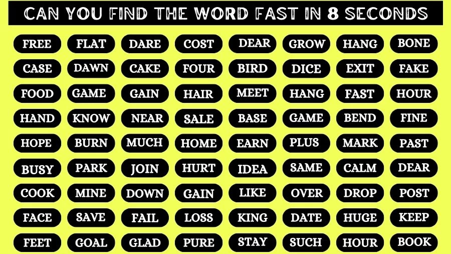 Test Visual Acuity: If you have Sharp Eyes Find the Word Fast in 8 Secs