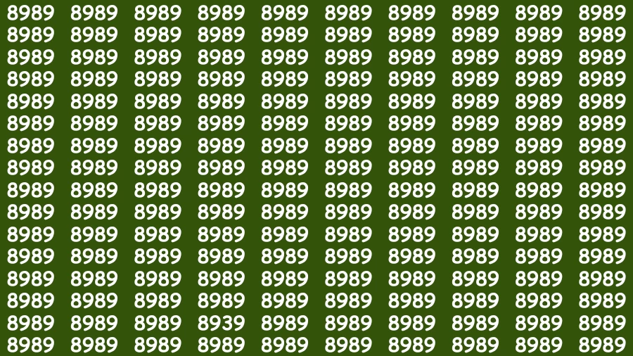Test Visual Acuity: If you have Eagle Eyes Find the number 8939 in 12 Secs