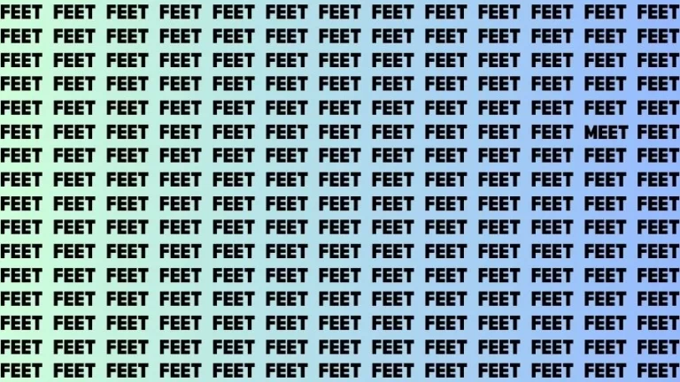 Observation Visual Test: If you have Eagle Eyes Find the word Meet among Feet in 17 Secs