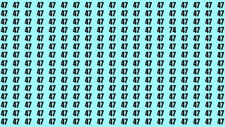 Optical Illusion Eye Test: If you have Eagle Eyes Find the Number 74 in 18 Secs