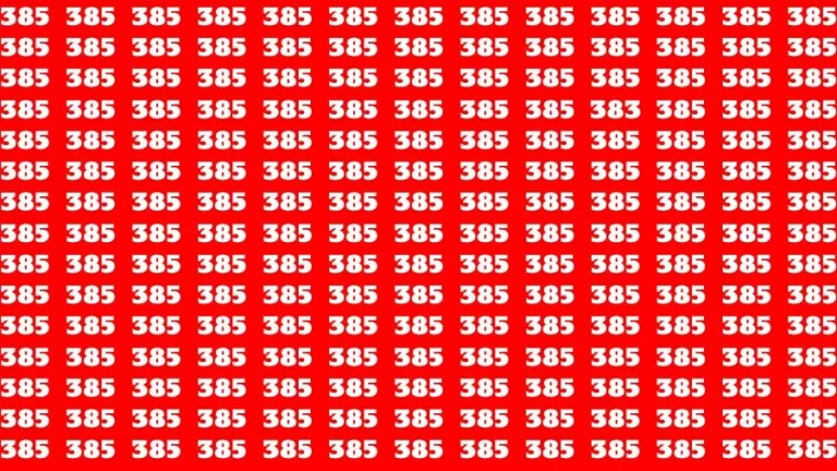 Optical Illusion Visual Test: If you have Sharp Eyes Find the Number 383 in 20 Secs