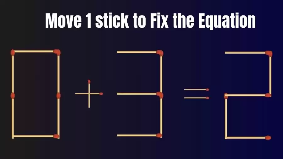 Brain Teaser IQ Test: 0+3=2 Matchstick Puzzle Only Genius Mind Can Solve