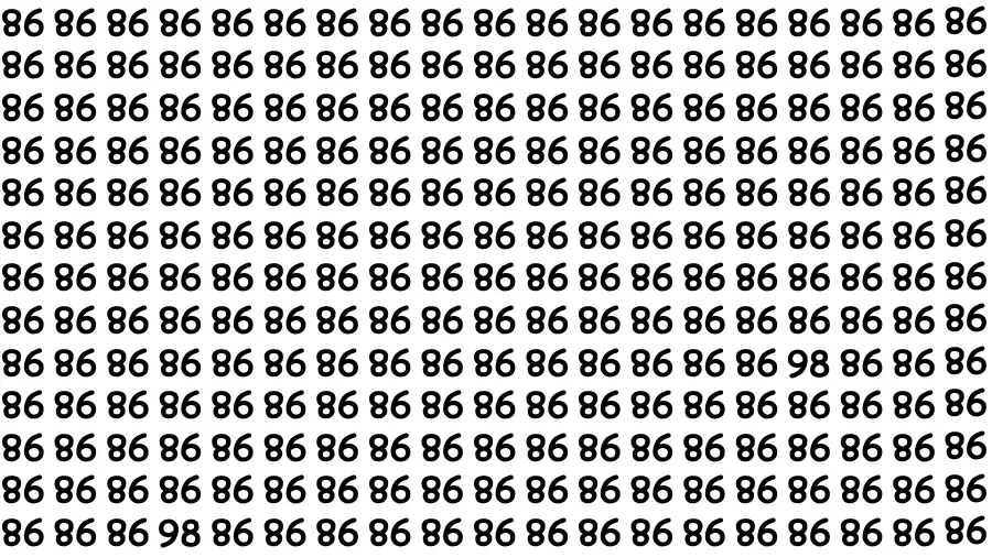 If you have 4k Vision Find the Number 98 in 15 Secs