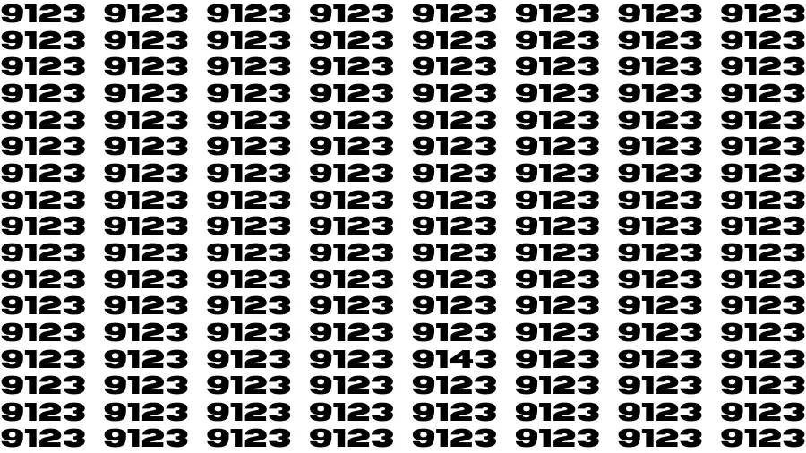 Observation Brain Test: If you have 50/50 Vision Find the Number 9143 among 9123 in 10 Secs