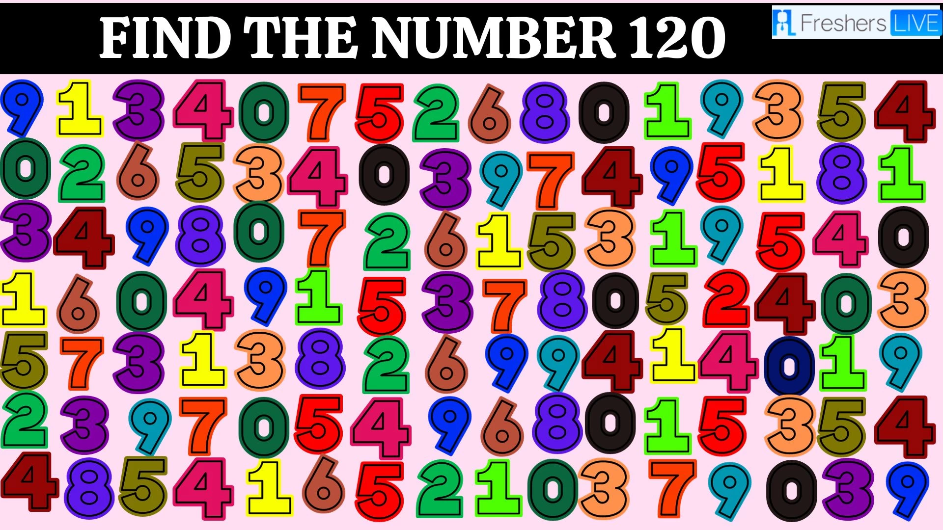 Test Your Lateral Thinking Skills Find the Number 120 Within 10 Seconds
