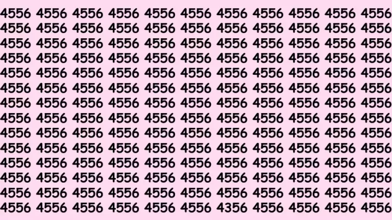 You Have 20/20 Vision if You Can Find the Number 4356 in 12 Secs