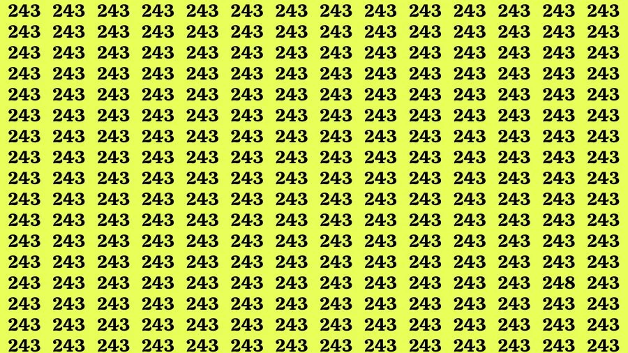 Observation Find it Out: If you have Sharp Eyes Find the Number 248 among 243 in 13 Secs