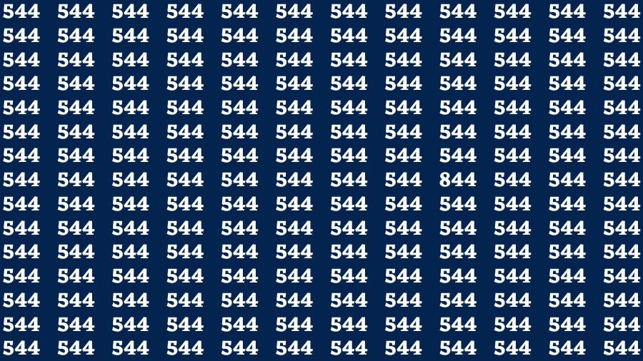 Visual Test: If you have Eagle Eyes Find the number 844 in 12 Secs