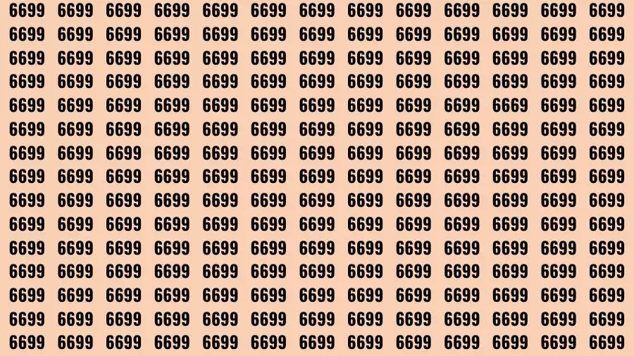Optical Illusion Brain Challenge: If you have 50/50 Vision Find the number 6669 in 12 Secs