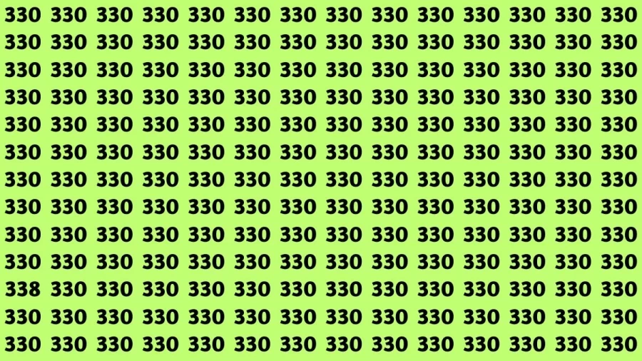 Observation Visual Test: If you have Hawk Eyes Find the Number 338 among 330 in 15 Secs