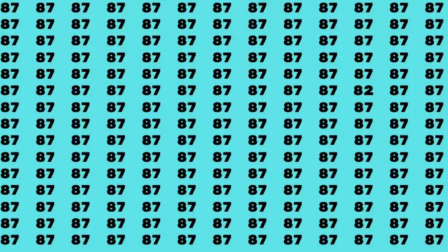 Observation Skill Test: If you have Sharp Eyes Find the Number 82 in 15 Secs
