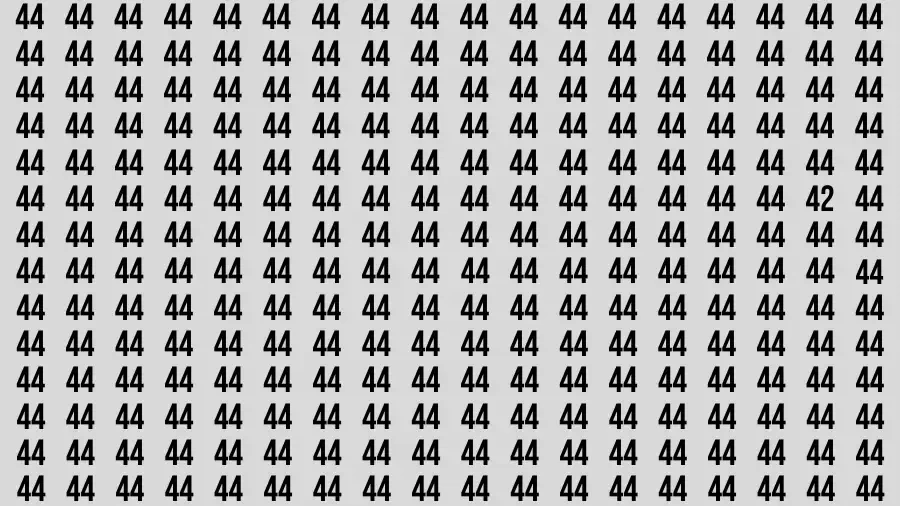 Visual Test: If you have Hawk Eyes Find the Number 42 among 44 in 15 Secs