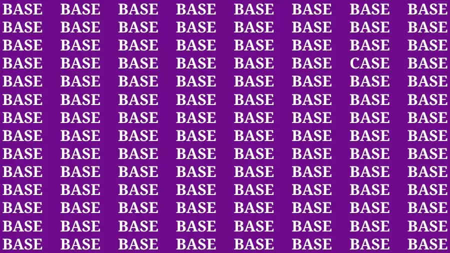 Optical Illusion Brain Test: If you have 50/50 Vision Find the Word Base among Case in 15 Secs