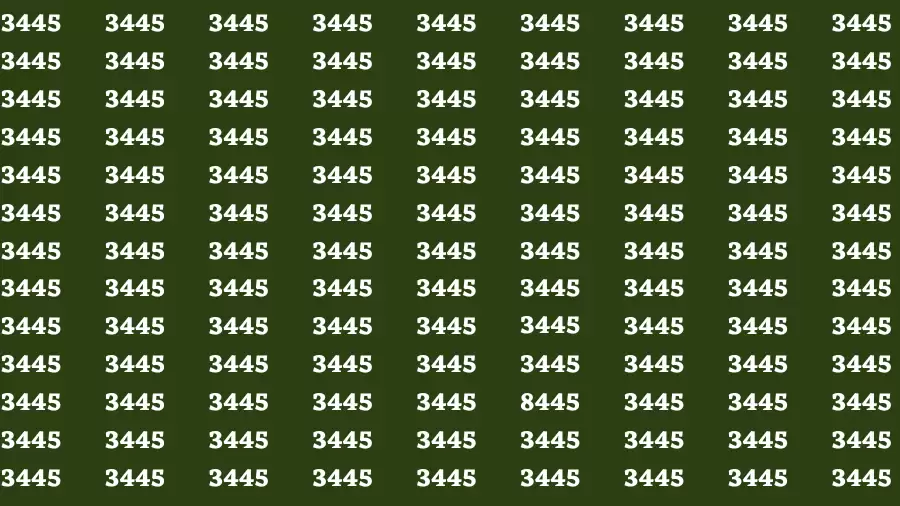 Observation Brain Challenge: If you have Eagle Eyes Find the number 8445 among 3445 in 12 Secs