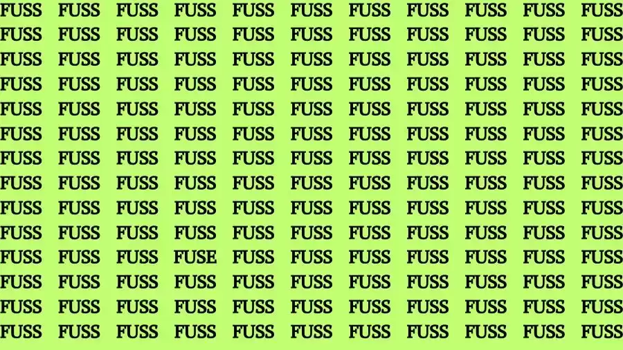 Observation Skill Test: If you have Keen Eyes Find the Word Fuse in 15 Secs