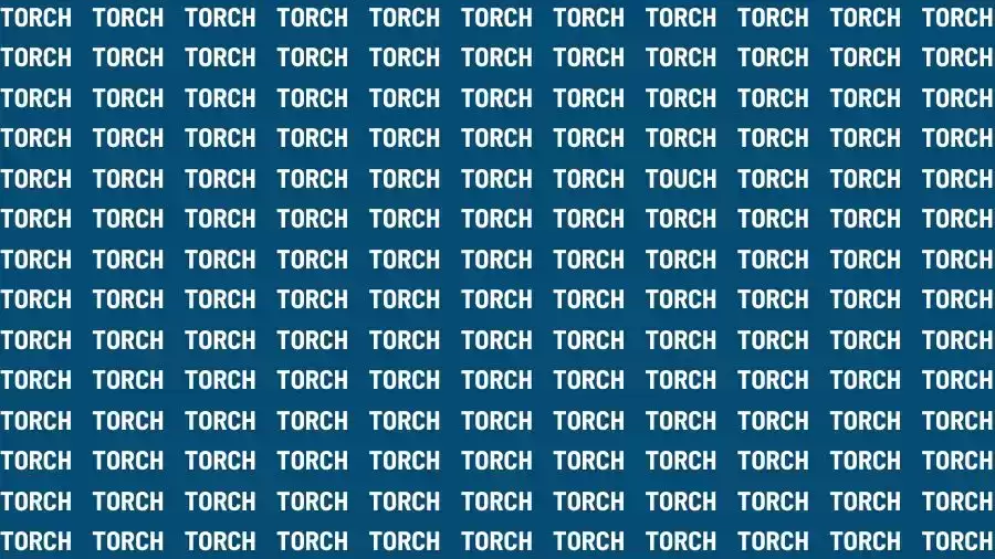 Optical Illusion Brain Test: If you have 50/50 Vision Find the Word Touch in 15 Secs