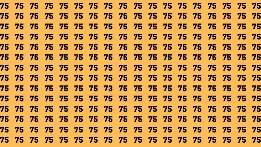 Optical Illusion Brain Challenge: If you have 50/50 Vision Find the number 73 among 75 in 12 Secs