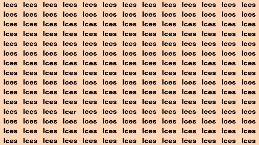 Observation Skill Test: If you have Hawk Eyes find the Word Icer among Ices in 10 Secs