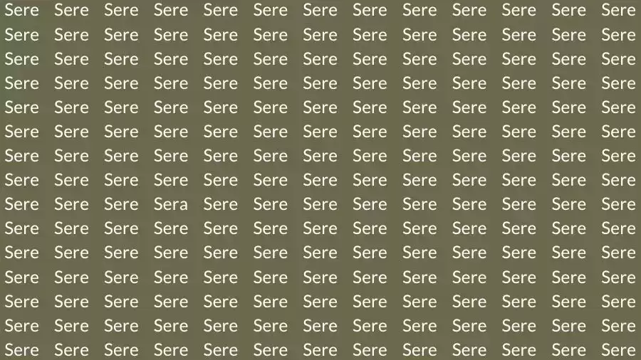 Observation Skills Test: If you have Sharp Eyes find the Word Sera among Sere in 10 Secs