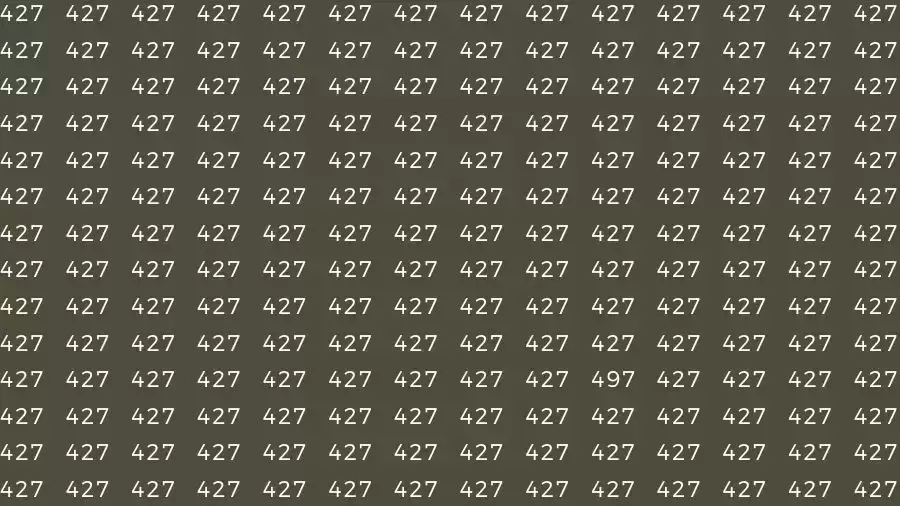 Optical Illusion Brain Test: If you have Eagle Eyes Find the number 497 among 427 in 10 Seconds?