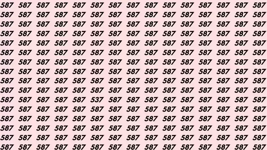 Optical Illusion Brain Challenge: If you have Eagle Eyes Find the number 537 among 587 in 15 Seconds?
