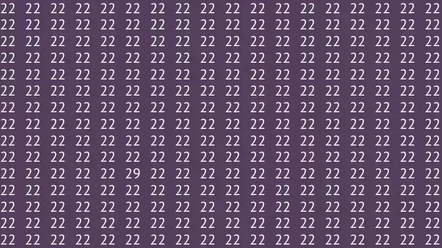 Optical Illusion Brain Test: If you have Hawk Eyes Find the number 29 among 22 in 10 Seconds?