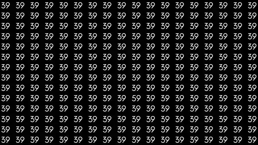 Optical Illusion Brain Test: If you have 50/50 Vision Find the number 59 among 39 in 12 Seconds?