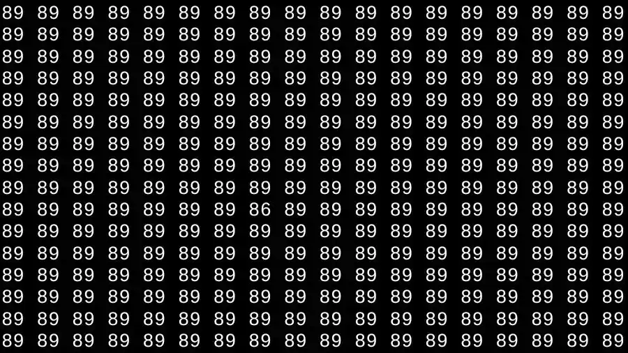 Optical Illusion Brain Test: If you have Sharp Eyes Find the number 86 among 89 in 14 Seconds?