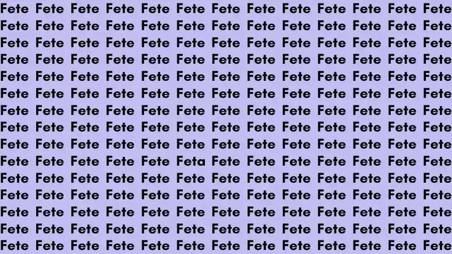 Observation Skill Challenge: If you have Sharp Eyes find the Word Feta among Fete in 10 Secs