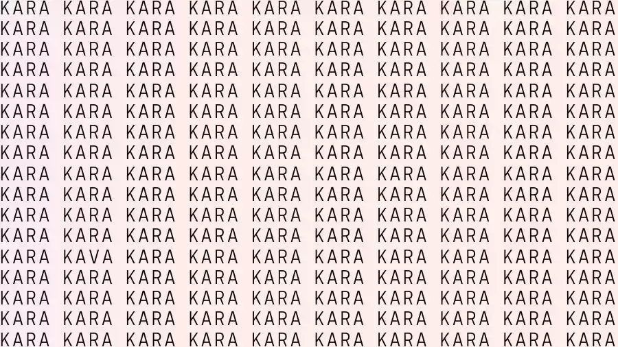 Optical Illusion Brain Test: If you have Hawk Eyes find the Word Kava among Kara in 15 Secs