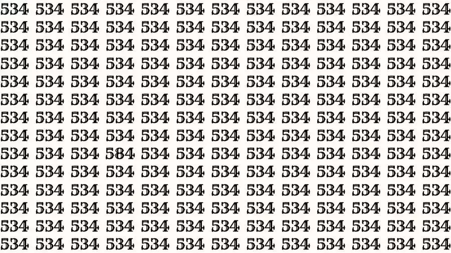 Optical Illusion Brain Test: If you have Eagle Eyes Find the number 584 among 534 in 15 Seconds?