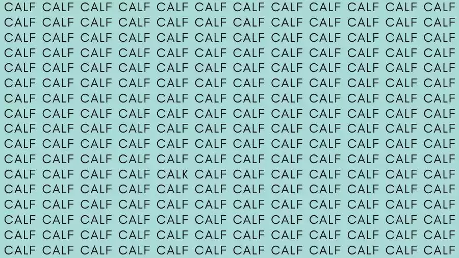 Optical Illusion Brain Test: If you have Eagle Eyes find the Word Calk among Calf in 15 Secs