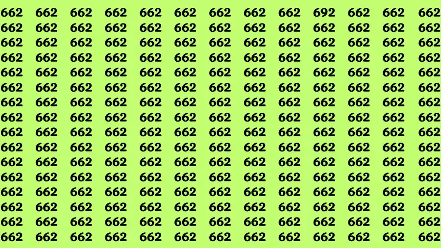 Observation Brain Test: If you have Hawk Eyes Find the Number 692 among 662 in 15 Secs