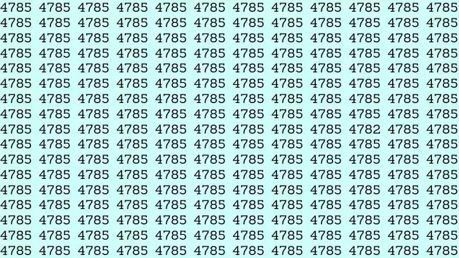 Optical Illusion Brain Test: If you have Eagle Eyes Find the number 4782 among 4785 in 12 Seconds?