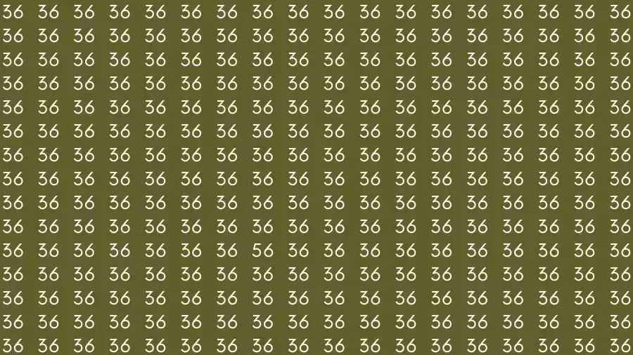 Observation Skill Test: If you have Eagle Eyes Find the number 56 among 36 in 12 Seconds?