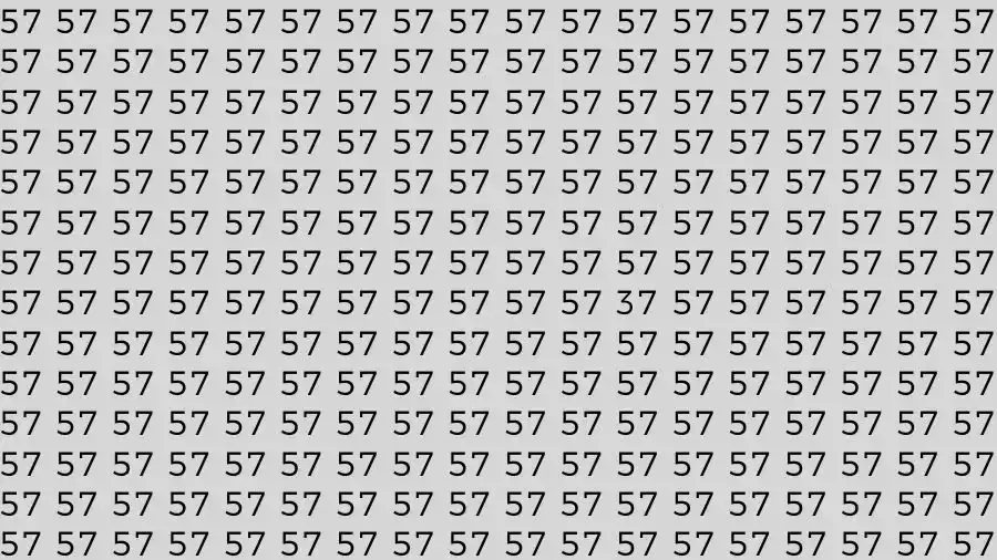 Observation Skills Test: If you have 50/50 Vision Find the number 37 among 57 in 16 Seconds?