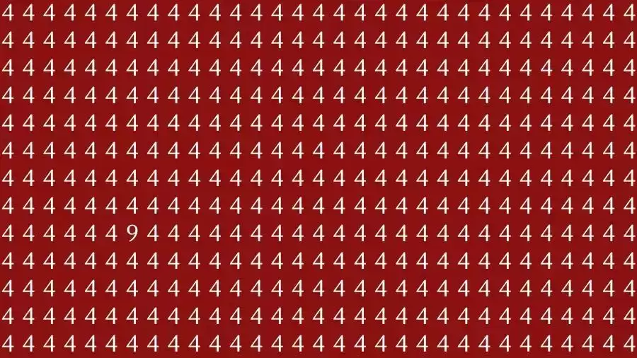Optical Illusion Brain Test: If you have Eagle Eyes Find the number 9 among 4 in 15 Seconds?
