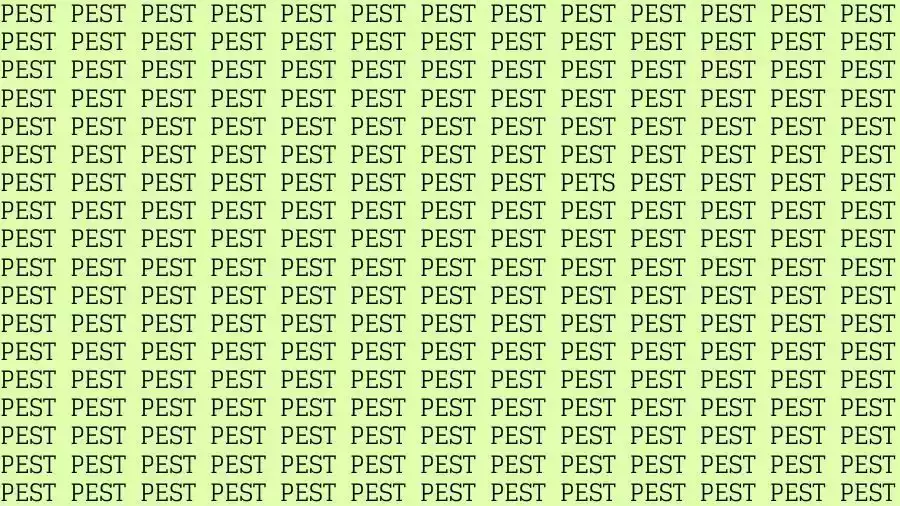 Optical Illusion Brain Test: If you have Eagle Eyes find the Word Pets among Pest in 12 Secs