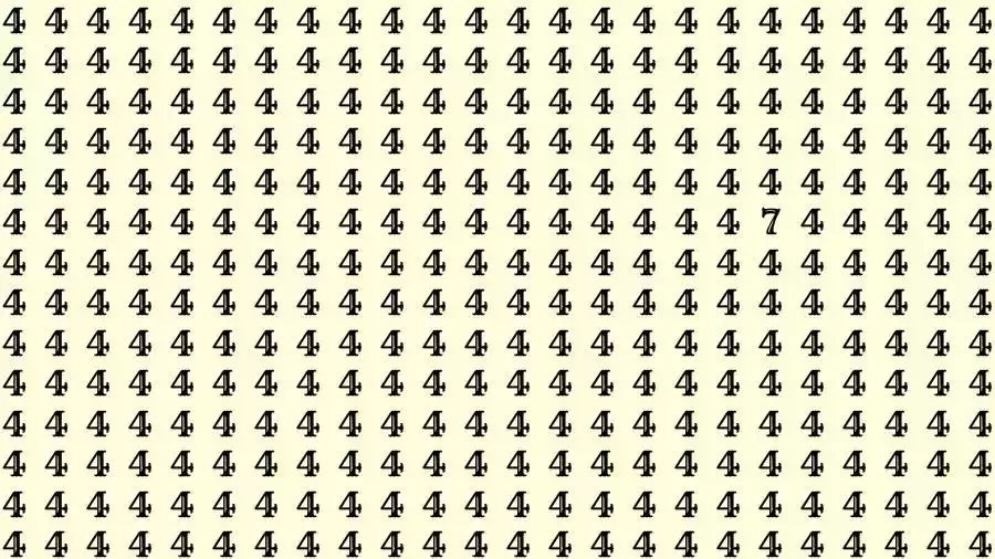 Optical Illusion Brain Test: If you have Eagle Eyes Find the number 7 among 4 in 12 Seconds?
