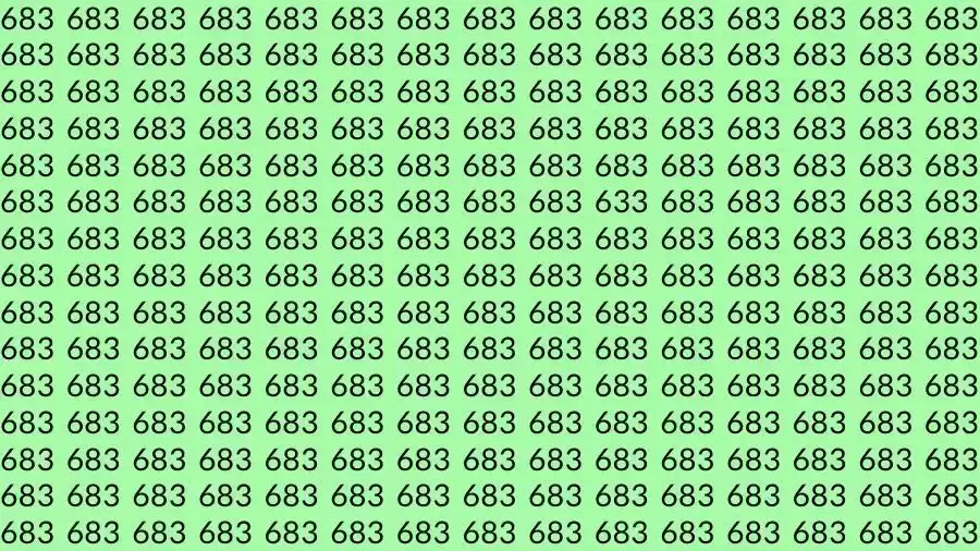 Optical Illusion Brain Test: If you have Eagle Eyes Find the number 633 among 683 in 15 Seconds?