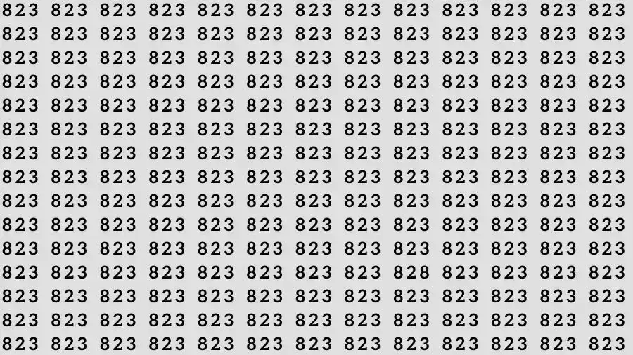 Optical Illusion Brain Test: If you have Eagle Eyes Find the number 828 among 823 in 12 Seconds?