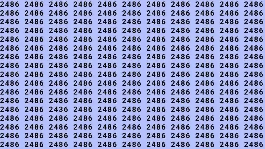 Optical Illusion Brain Test: If you have Sharp Eyes Find the number 2436 among 2486 in 15 Seconds?