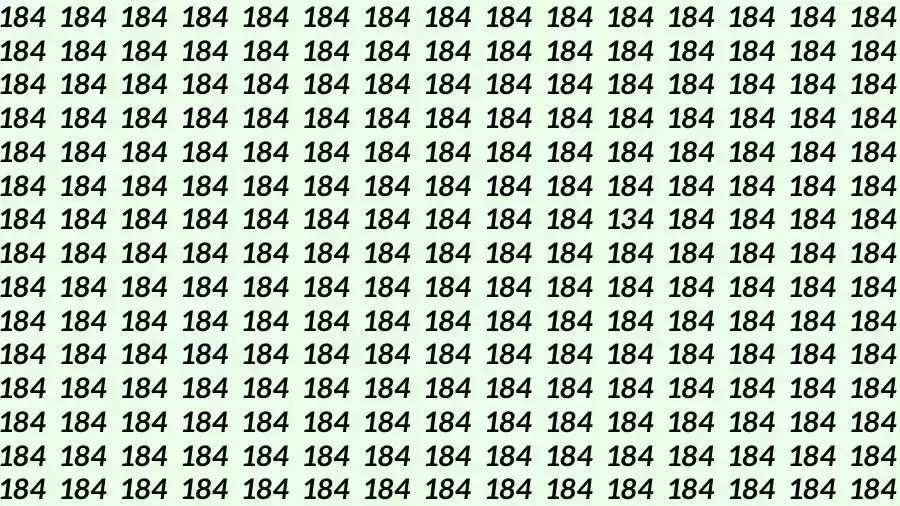Optical Illusion Brain Test: If you have Sharp Eyes Find the number 134 among 184 in 15 Seconds?