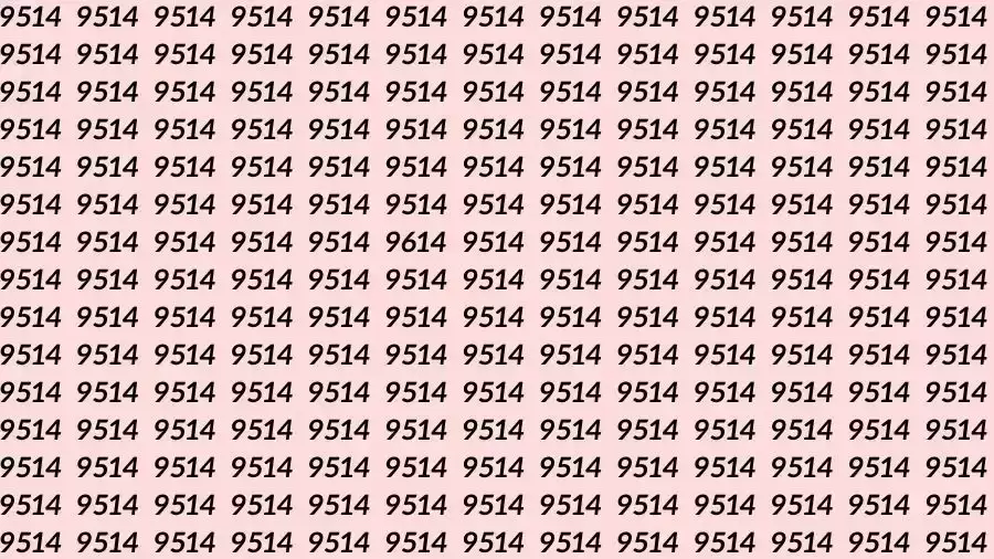 Observation Skills Test: If you have Eagle Eyes Find the number 9614 among 9514 in 16 Seconds?