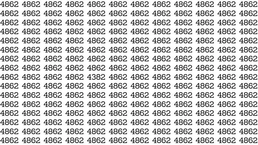 Optical Illusion Brain Test: If you have Eagle Eyes Find the number 4382 among 4862 in 12 Seconds?