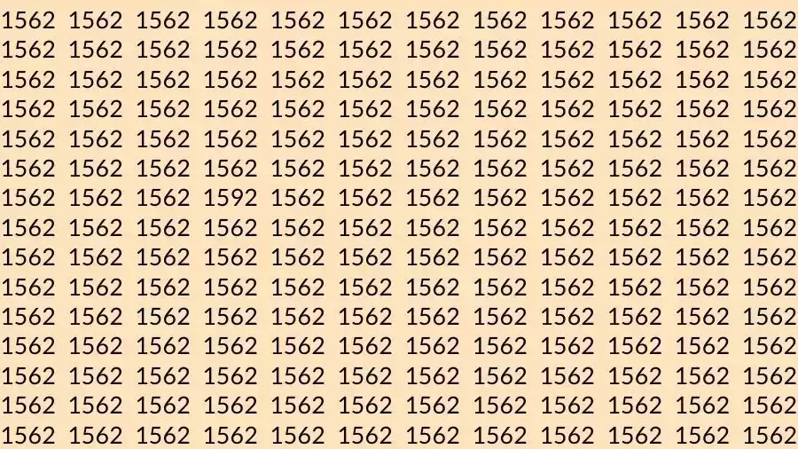 Optical Illusion Brain Test: If you have Sharp Eyes Find the number 1592 among 1562 in 7 Seconds?