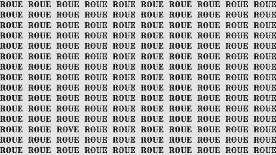 Optical Illusion Brain Test: If you have Eagle Eyes find the Word Rove among Roue in 10 Seconds