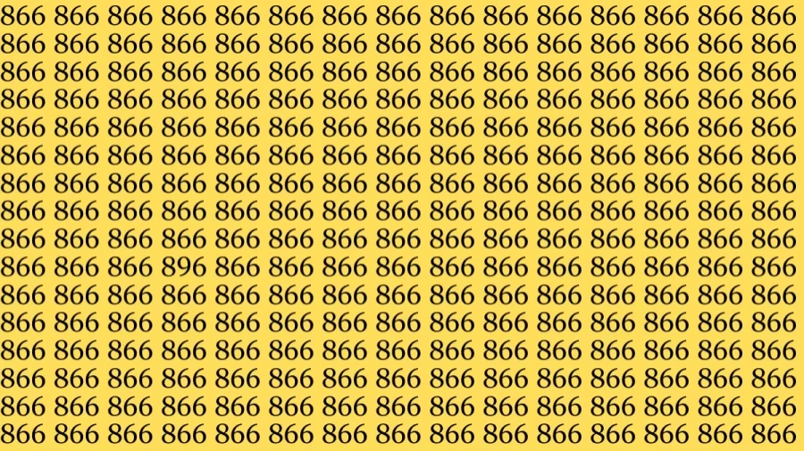 Optical Illusion Challenge: If you have Sharp Eyes find the Number 896 among 866 in 10 Seconds