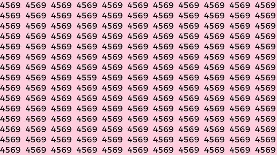 Observation Skills Test: If you have Eagle Eyes Find the number 4559 among 4569 in 6 Seconds?